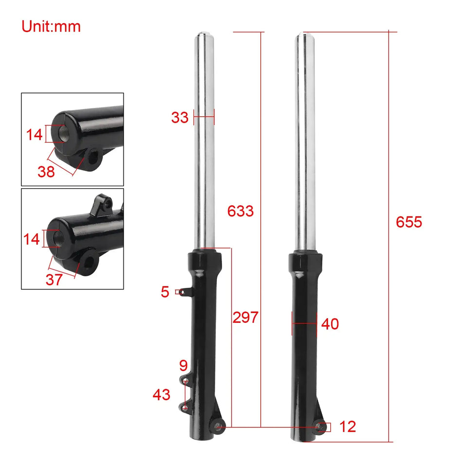 50cc 70cc 90cc 110cc 125cc Front Shock Absorber Pair