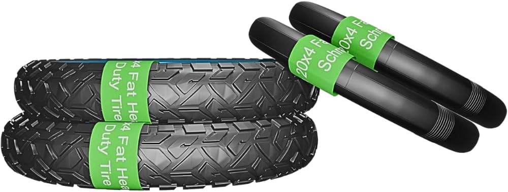 20x4.0 Fat Tire & Tube Set for E-Bikes – 2 Heavy-Duty Tires + 2 Schrader Inner Tubes – Fits Himiway, Rad, Aventon, Ecotric