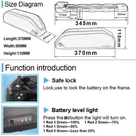 52V 13Ah Downtube Battery