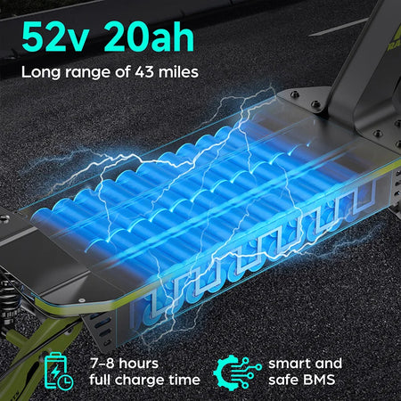52V 20Ah Battery Electric Scooter
.