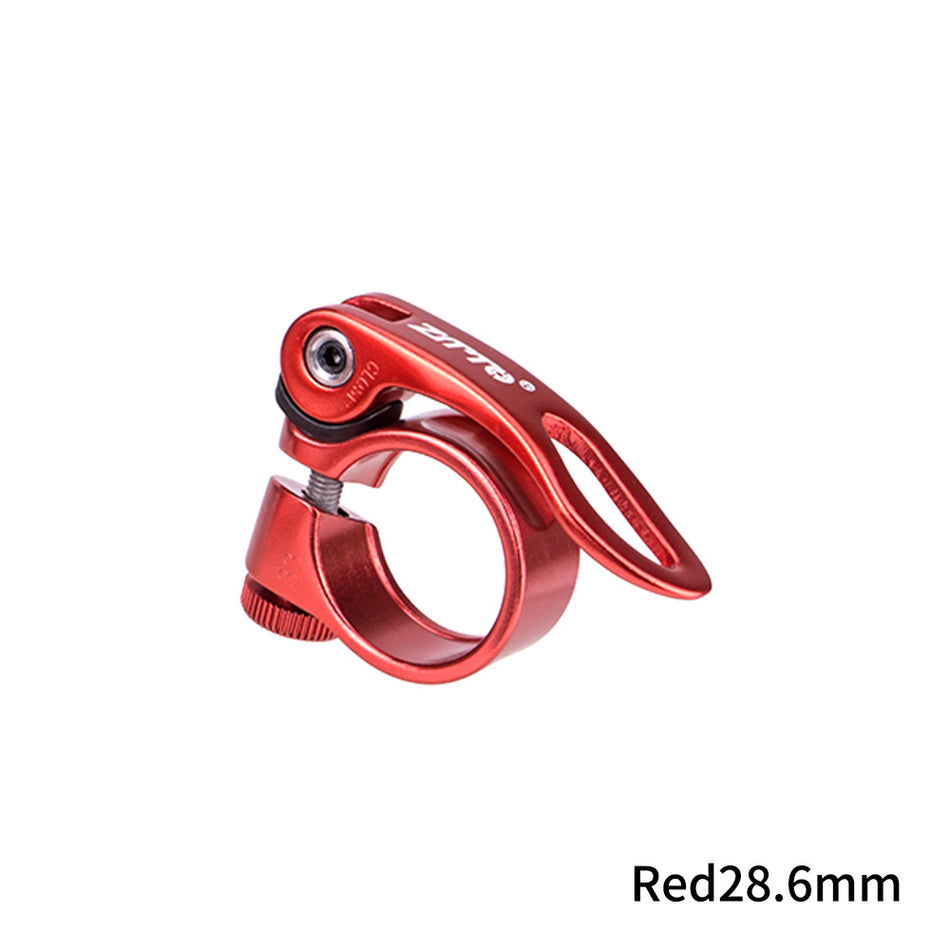 Quick-Release Aluminum Alloy Bicycle Seat Clamp ? Tool-Free Adjustable Seatpost Lock (28.6/31.8/34.9mm) in Black & Red
