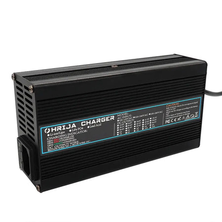 54.6V 10A Smart Lithium Battery Charger for 48V 13S Li-ion (10Ah-40Ah) Aluminum Case & Cooling Fan
