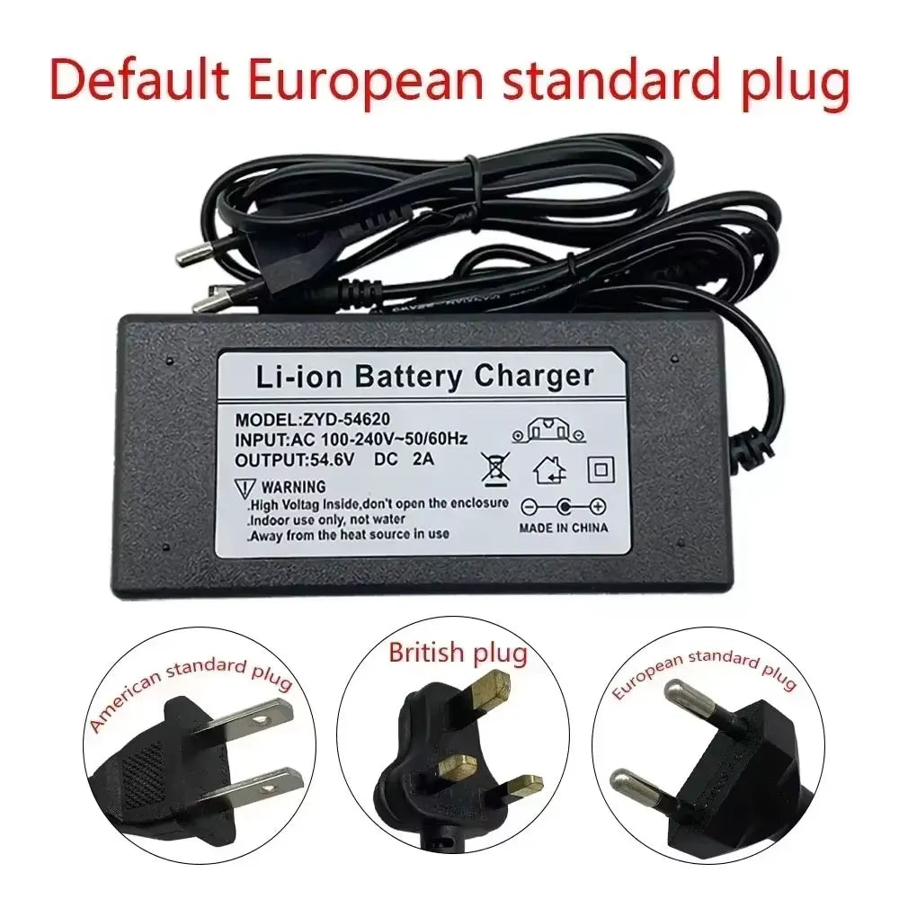 54.6V charger included with 48V 120Ah battery pack