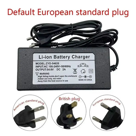 54.6V charger included with 48V 120Ah battery pack