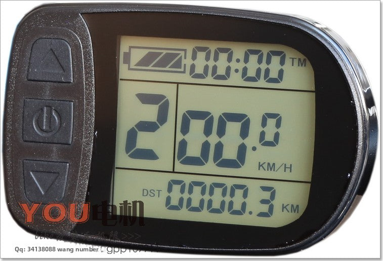 24V 36V 48V Electric Bicycle Speedometer with USB Charger | Fits 250W - 500W Motors | UGNE E-Bike LCD Digital Display Meter