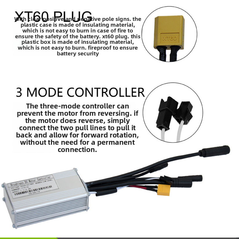 UGNE 3-Mode 17A Sine Wave Controller - Waterproof E-Bike & Scooter Motor Upgrade