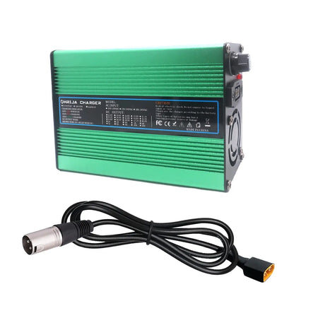 OHRIJA 18.25V 10A Quick Charger for 5S 16V LiFePO4 Battery - Aluminum Shell with power cable.