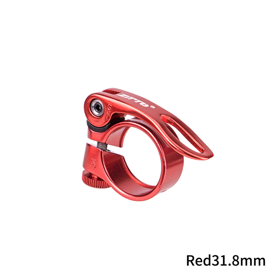 Quick-Release Aluminum Alloy Bicycle Seat Clamp ? Tool-Free Adjustable Seatpost Lock (28.6/31.8/34.9mm) in Black & Red