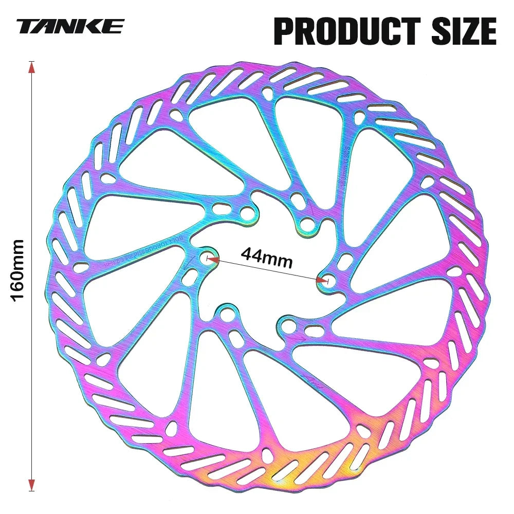 6-bolt bicycle disc brake rotor with 12 mounting bolts for hydraulic brake system installation.