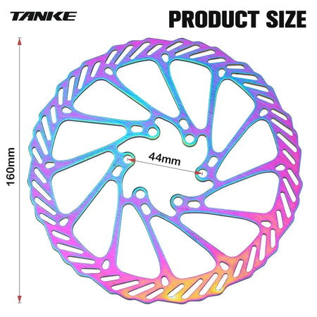 6-bolt bicycle disc brake rotor with 12 mounting bolts for hydraulic brake system installation.