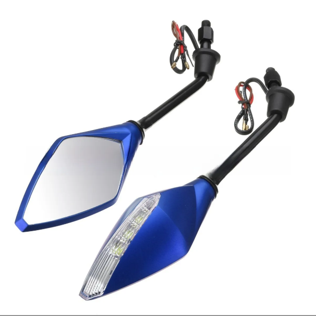 UGNE CY-022 Motorcycle LED Side Mirrors Premium Plane Glass Pair