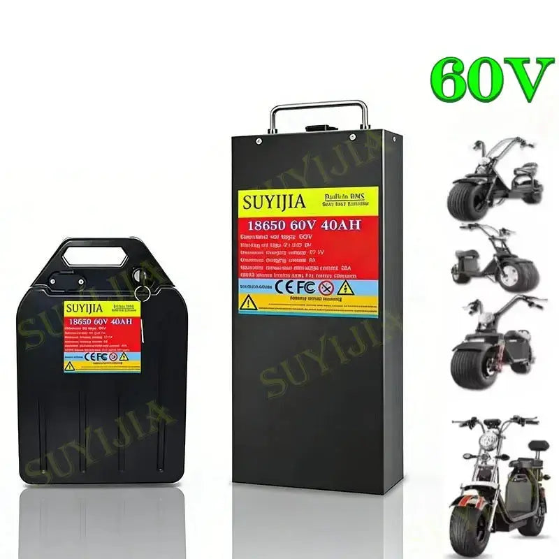 60V 20Ah-40Ah Li-ion Battery Pack for 2000W Harley Citycoco Electric Scooter Includes Free Charger