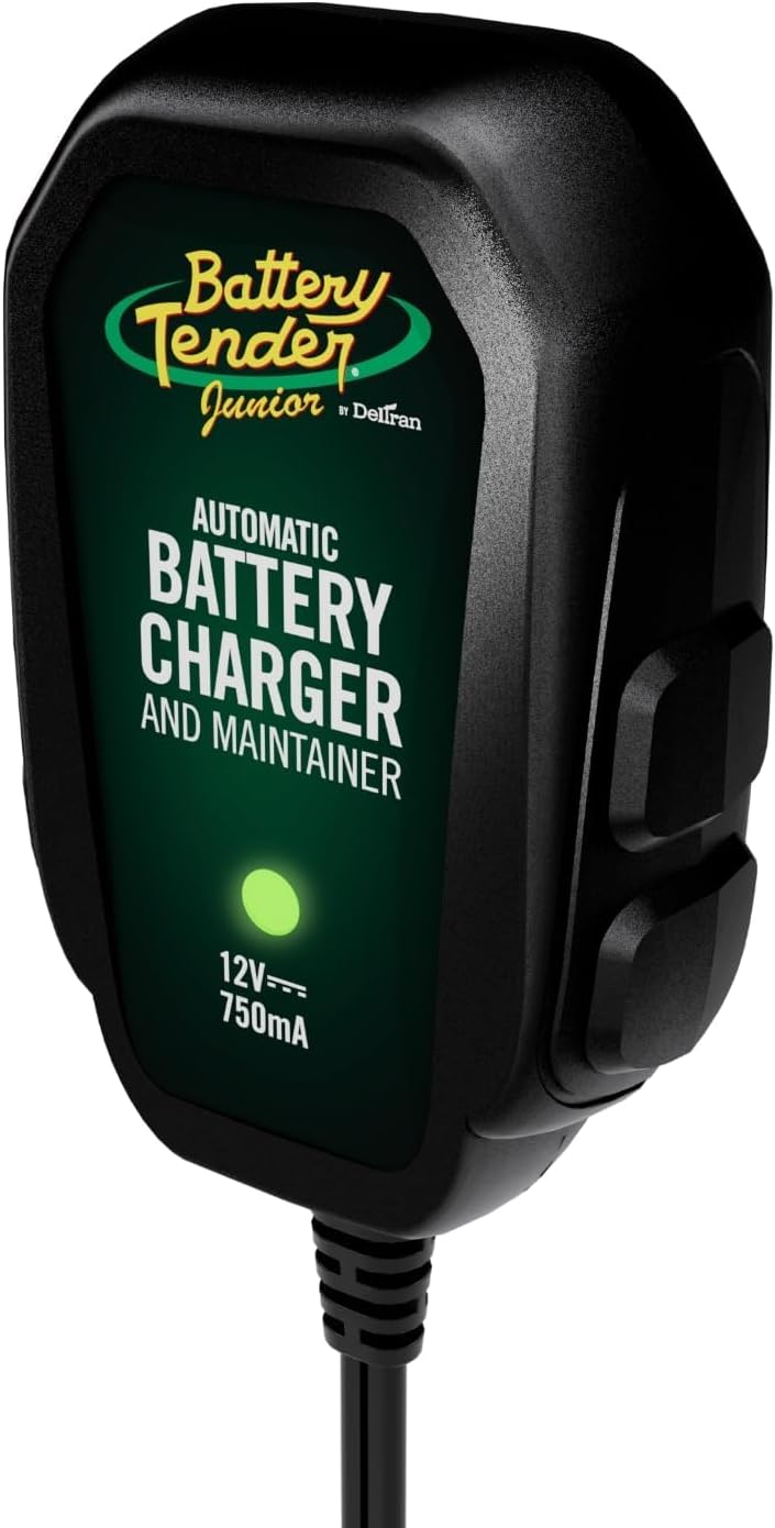 Battery Tender Junior 12V, 750mA Charger and Maintainer for Motorcycle, ATVs