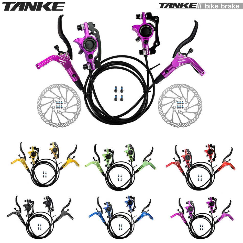 UGNE Aluminum Alloy Hydraulic Disc Brake Caliper Set | High-Performance Mountain & Road Bike Brake Kit | Universal Fit (Black, Red, Blue, Purple)