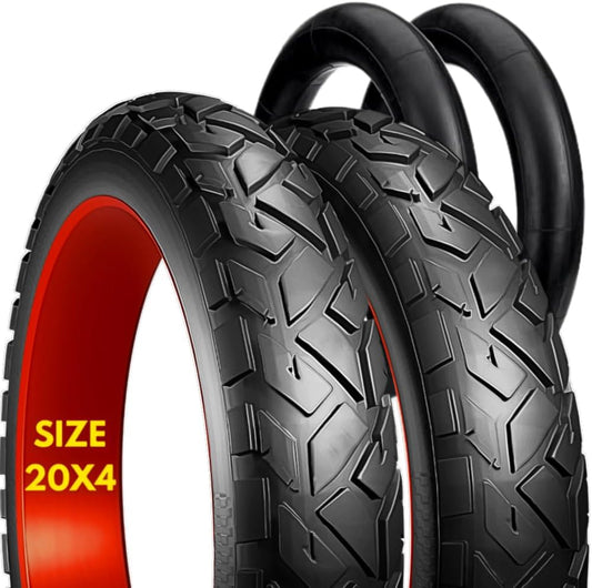 20x4.0 Fat Tire & Tube Set for E-Bikes – 2 Heavy-Duty Tires + 2 Schrader Inner Tubes – Fits Himiway, Rad, Aventon, Ecotric