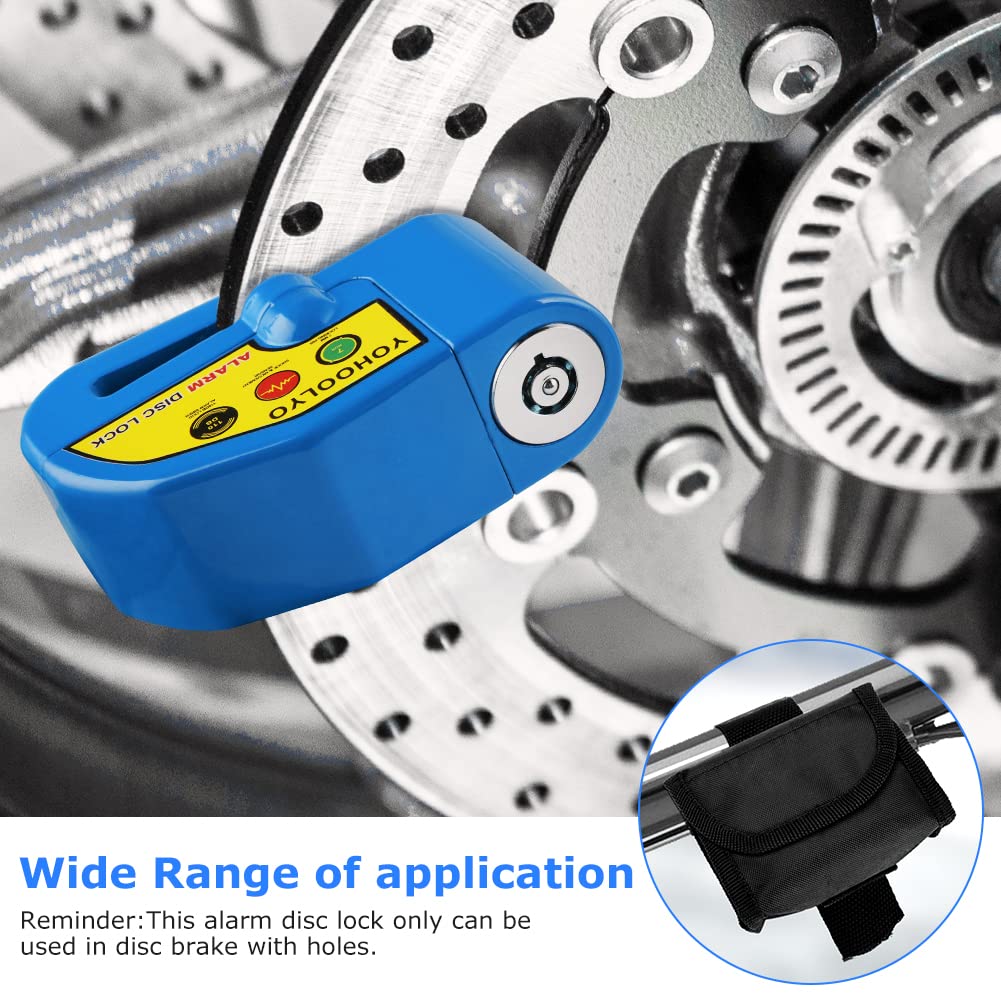 YOHOOLYO Alarm Disc Lock - Motorcycle Disc Brake Lock with Anti-Theft Alert