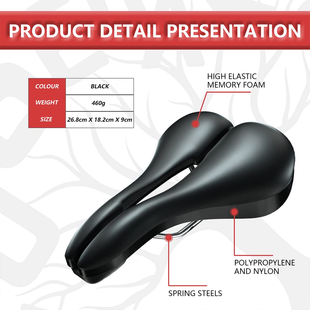 Width Adjustable Bike Seat - Comfortable Prostate Friendly Bicycle Saddle for All Bikes