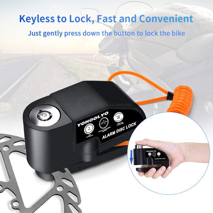YOHOOLYO Alarm Disc Lock - Motorcycle Disc Brake Lock with Anti-Theft Alert