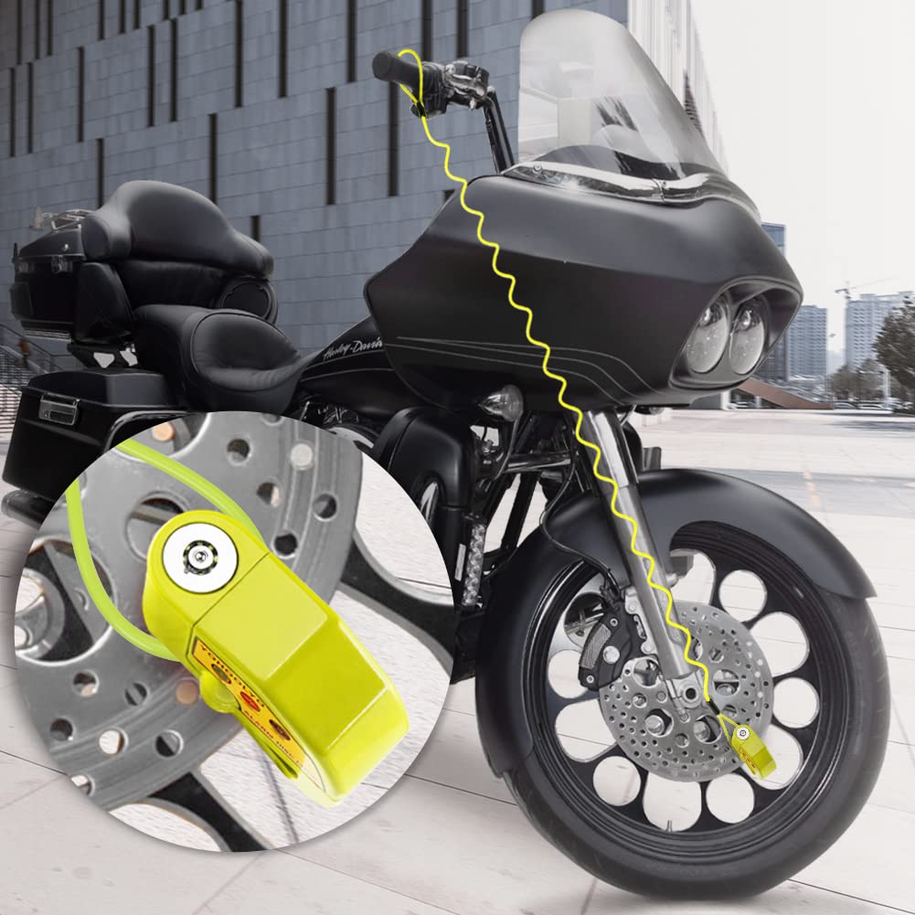 YOHOOLYO Alarm Disc Lock - Motorcycle Disc Brake Lock with Anti-Theft Alert
