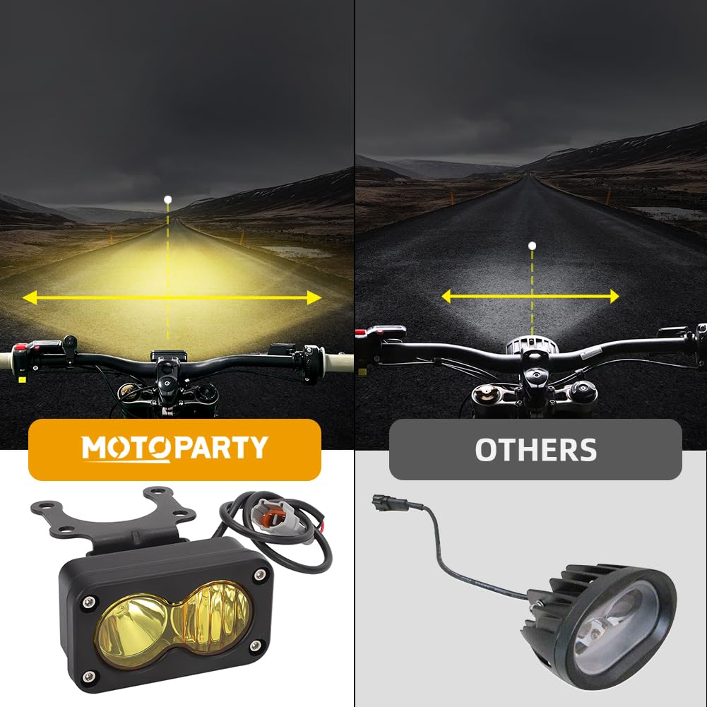 Dirtbike Headlight Kit for Sur-Ron Segway X260 & Talaria Sting R MX4 - LED Yellow Light Bar with Blue Switch