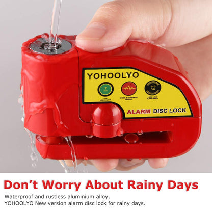 YOHOOLYO Alarm Disc Lock - Motorcycle Disc Brake Lock with Anti-Theft Alert
