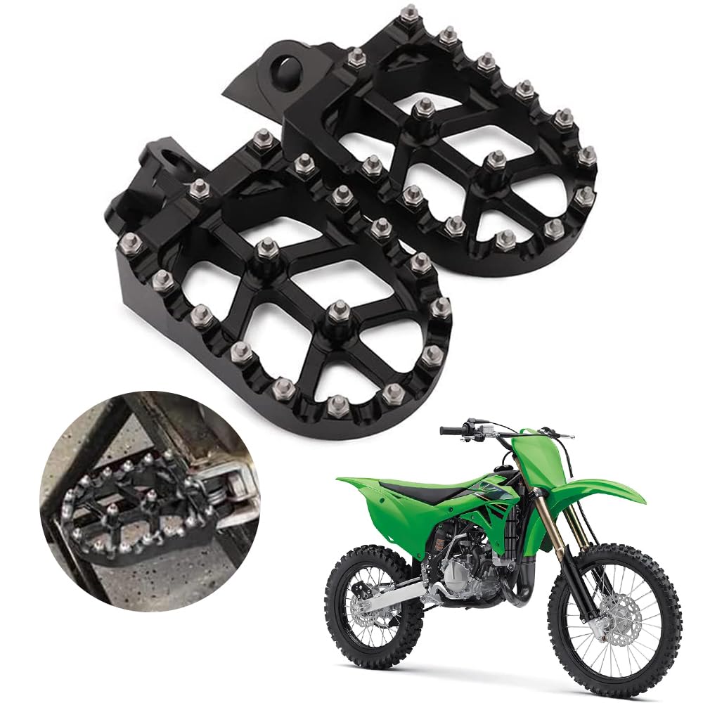 AnXin CNC Dirt Bike Foot Pegs for KX250F, KX450F, KX250, KX450, KLX450R 2006-2024