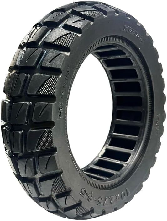 Size 10x2.75~70/65-6.5 Airless Solid Scooter Tire – Never Flat, Non-Puncture Tubeless Replacement for Max3, Evercross H5, Hover, and More