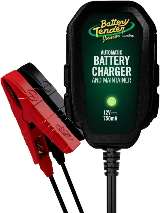 Battery Tender Junior 12V, 750mA Charger and Maintainer for Motorcycle, ATVs
