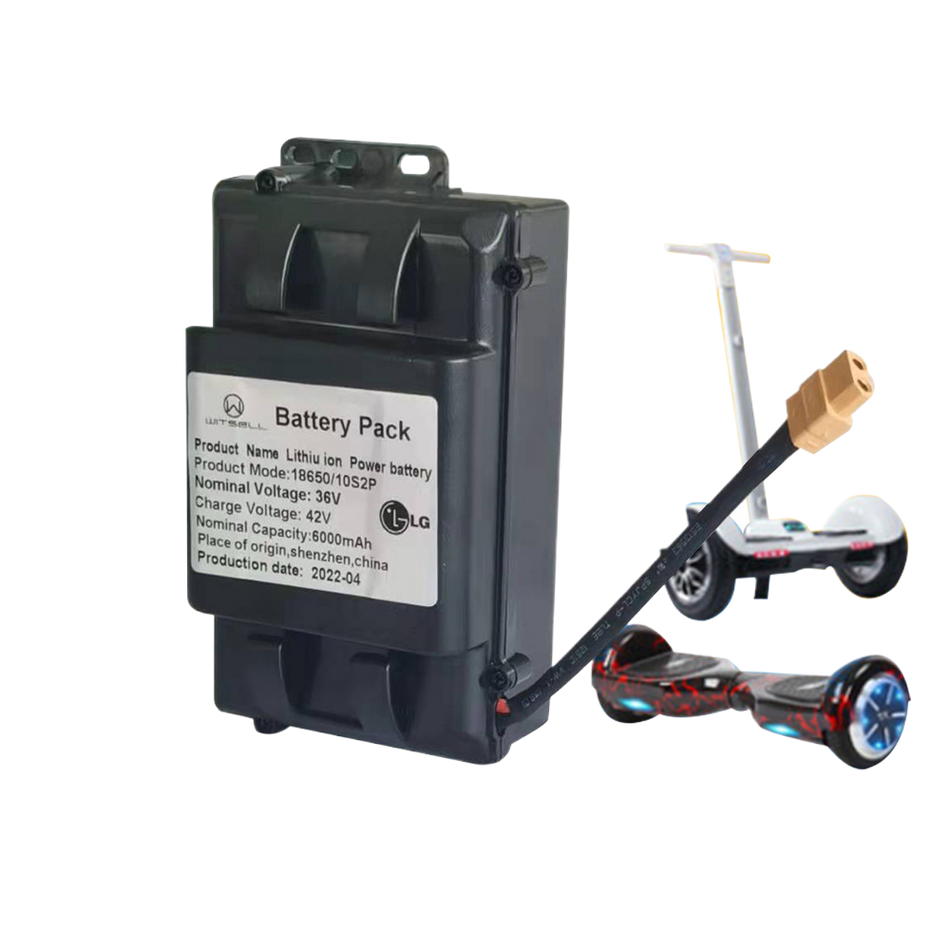36V/42V Lithium Battery Pack for Balance Scooter 2400mAh - 6600mAh