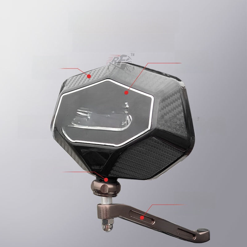 Universal Motorcycle & Scooter Side Mirror (Models R07 / R08) | 150mm Durable Metal Base Spherical Mirror