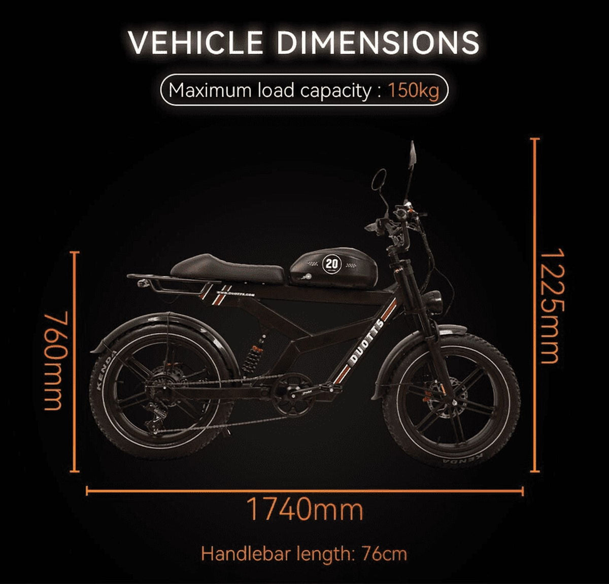   DUOTTS F20 Electric Bike - 1000W All Terrain Fat Tire MTB