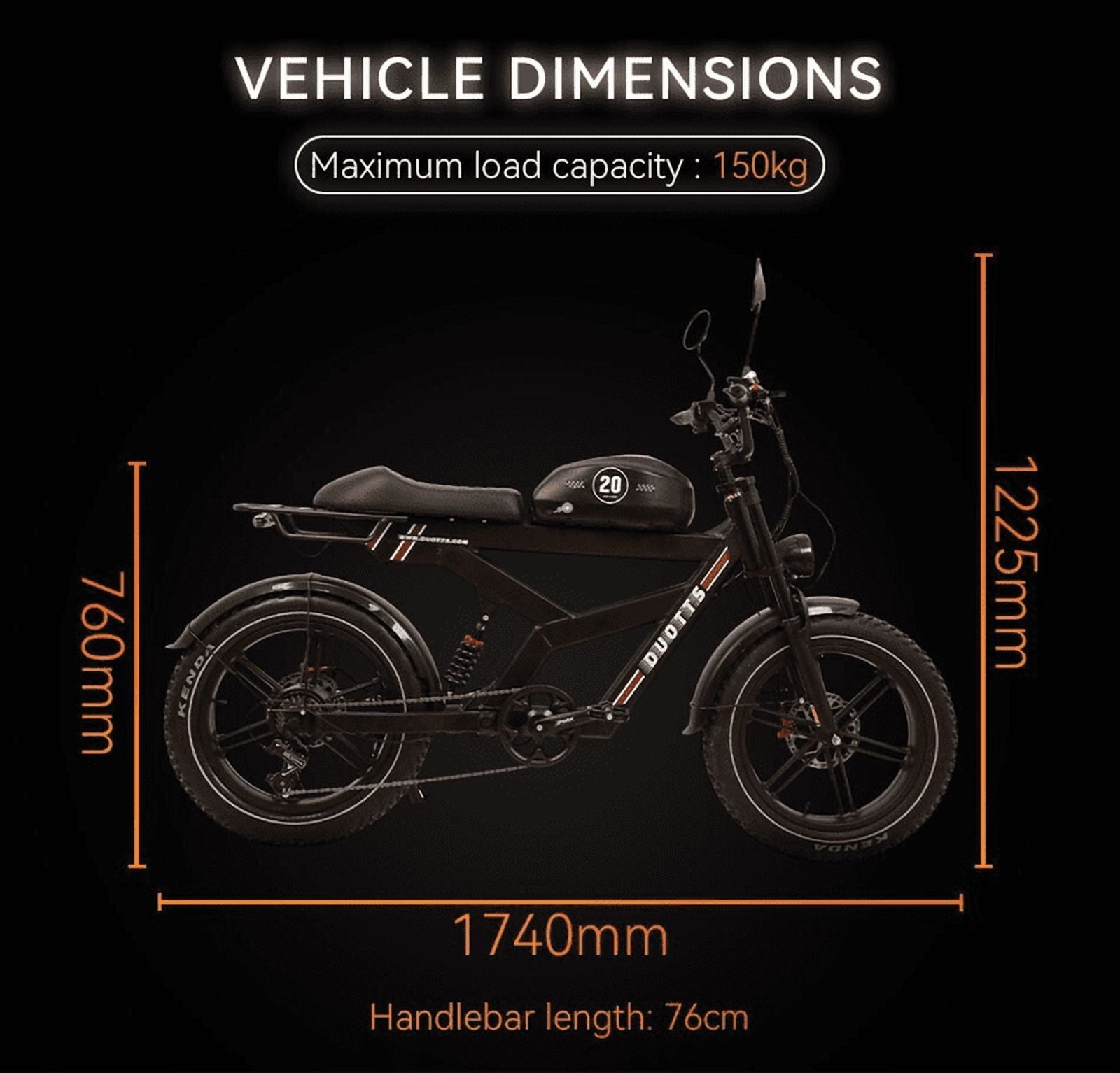   DUOTTS F20 Electric Bike - 1000W All Terrain Fat Tire MTB