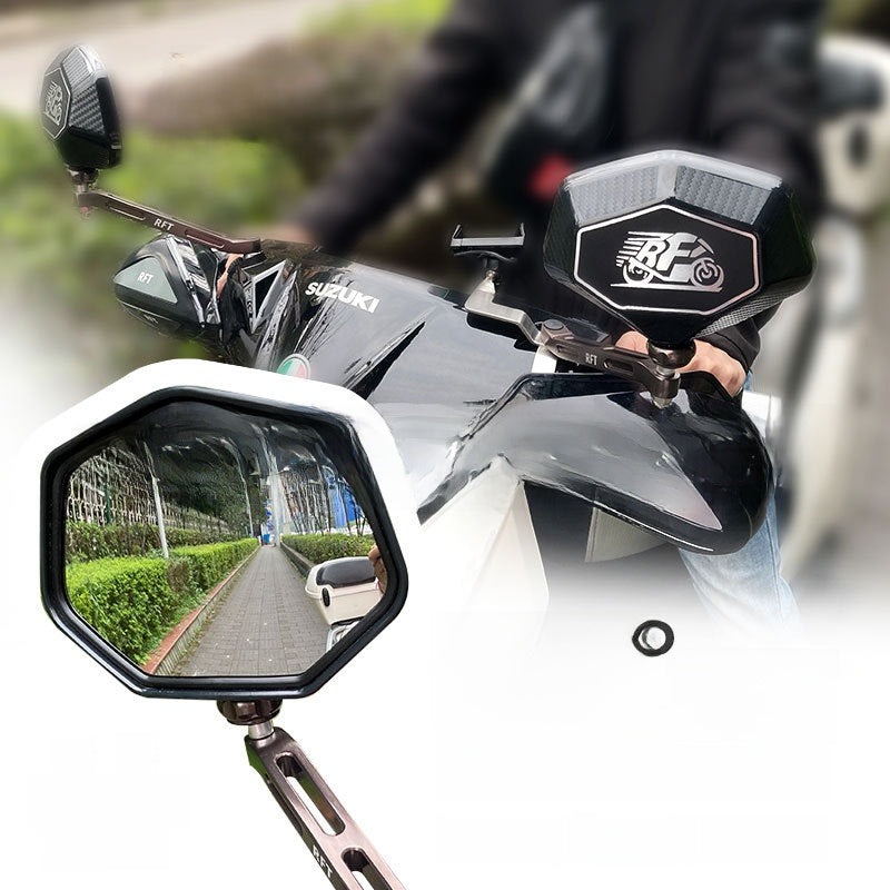 Universal Motorcycle & Scooter Side Mirror (Models R07 / R08) | 150mm Durable Metal Base Spherical Mirror