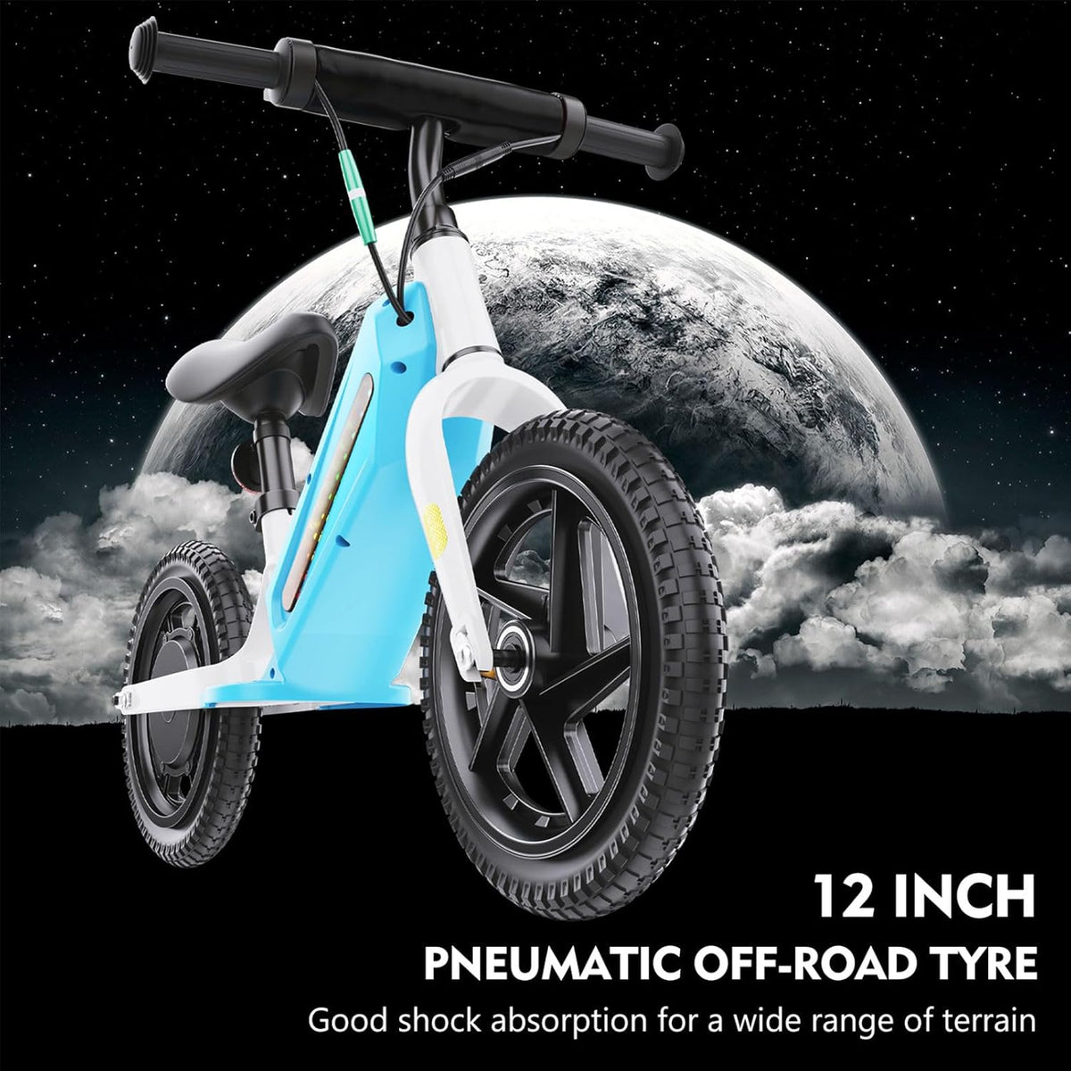   Kids Electric Scooter 180W Motor 12-Inch | Bluetooth, Color Lights, Power-Off Brake