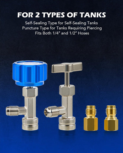 Orion Motor Tech R1234yf Quick Couplers Set - Complete Adapter Tool Kit for HVAC Charging