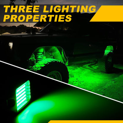 Nicoko 4Pods Pure White 72W High Power Rock Lights - Super Bright LED Underglow for Offroad Vehicles