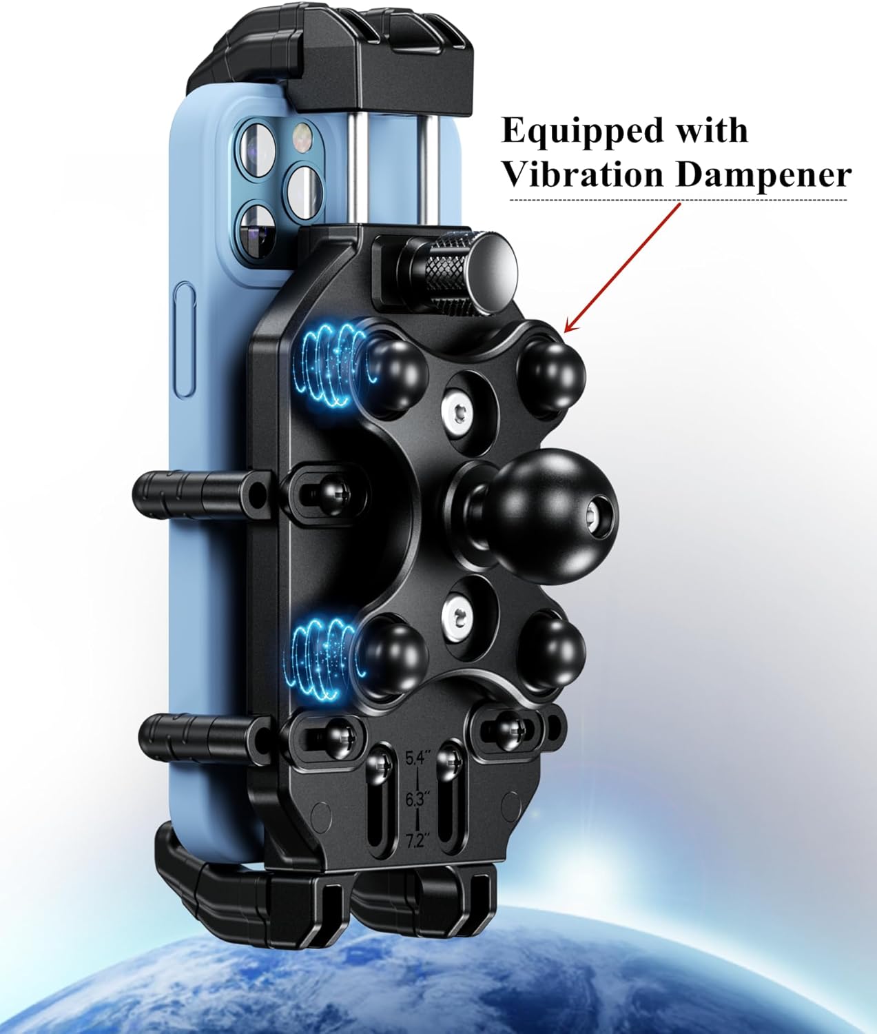 BRCOVAN Motorcycle Phone Mount Holder with Vibration Dampener & Secure Lock