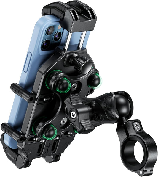 BRCOVAN Motorcycle Phone Mount Holder with Vibration Dampener & Secure Lock
