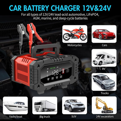 YONHAN 20A Battery Charger - Fully Automatic 12V/24V LiFePO4 & Lead Acid Maintainer