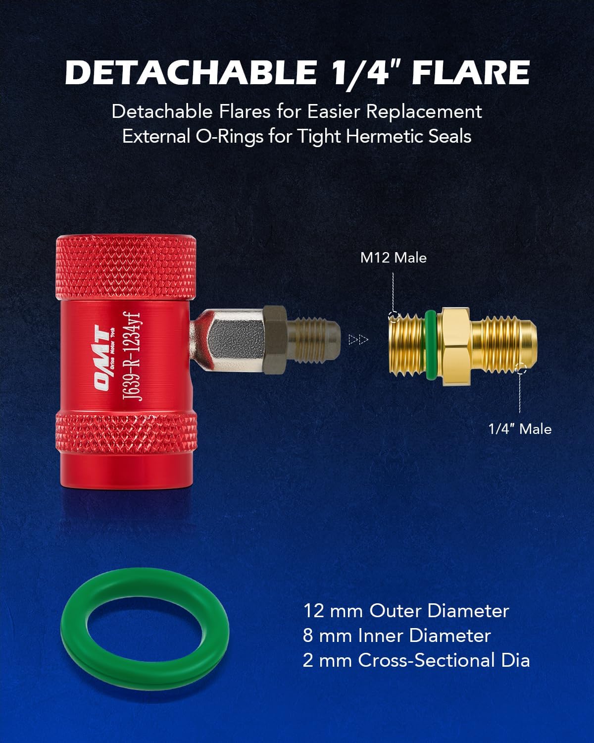 Orion Motor Tech R1234yf Quick Couplers Set - Complete Adapter Tool Kit for HVAC Charging