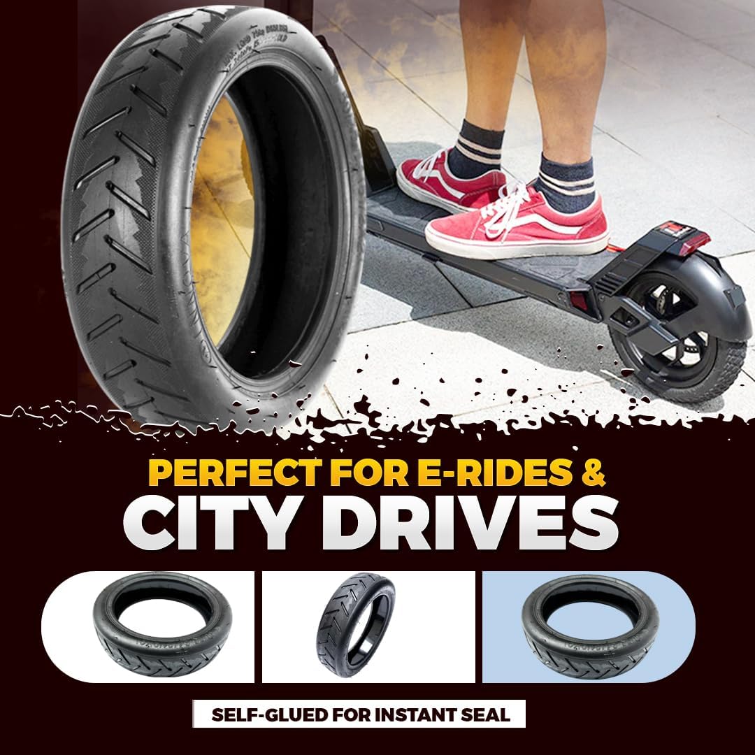 8.5x2.0 Tubeless 50/75-6.1 Self-Sealing E-Scooter Tires (2-Pack) – Durable Butyl Rubber, Fits 8.5 Inch Rim, Pre-Glued Auto Fix Puncture Surface