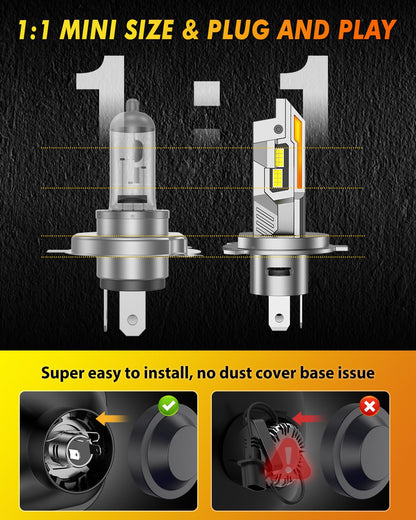 D1S Xenon HID Headlight Bulbs - 400% Enhanced Brightness, 6000K Cool White, Pack of 2