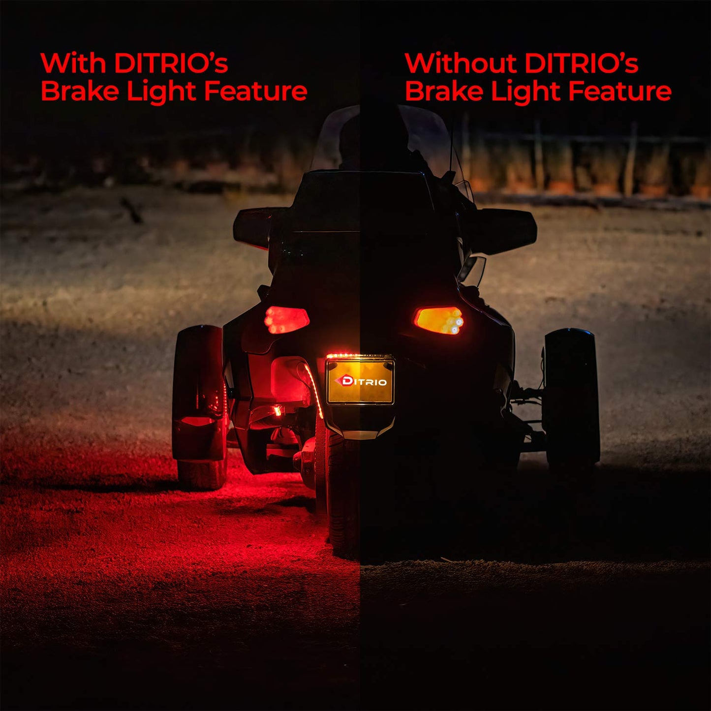 DITRIO 12pcs Underglow RGB LED Strip Light Kit for Motorcycles, Golf Carts, and ATVs