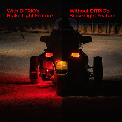 DITRIO 12pcs Underglow RGB LED Strip Light Kit for Motorcycles, Golf Carts, and ATVs