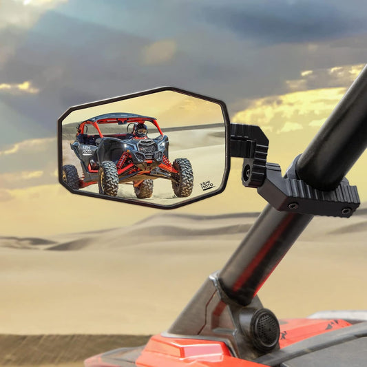 KEMIMOTO UTV Side Mirrors for 1.65-2 Inch Roll Bar - Compatible with Polaris RZR, Can-Am Maverick X3, and More