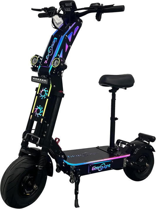 G14 10000W Dual Motor Electric Scooter 72V 40Ah, 13" Fat Tire, 55-75MPH, 55-75 Miles Range, Foldable with Seat