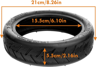 8.5x2.0 Tubeless 50/75-6.1 Self-Sealing E-Scooter Tires (2-Pack) – Durable Butyl Rubber, Fits 8.5 Inch Rim, Pre-Glued Auto Fix Puncture Surface