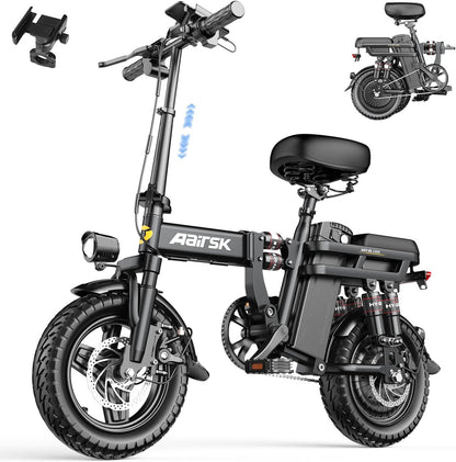 Aairsk RS5-20 14" Electric Bike | 500W Motor, 48V 20Ah Removable Battery, 25-40 Mile Range