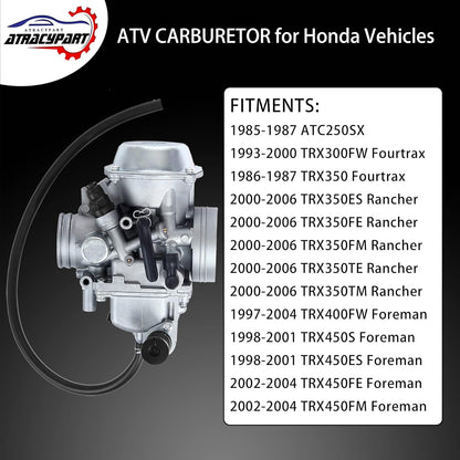 Fourtrax 300 Carburetor for Honda ATVs - Complete Kit with Filters & Cables