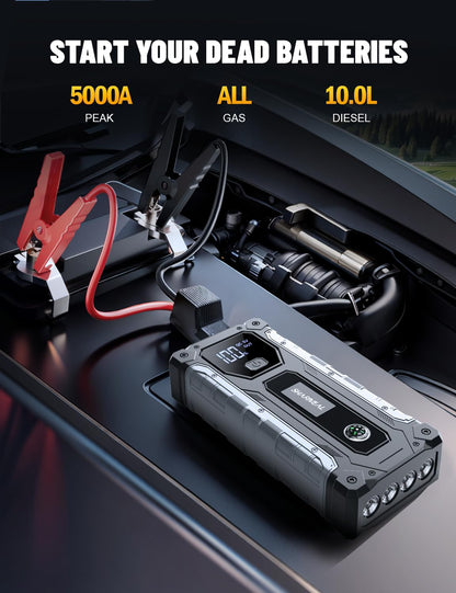 Car Jump Starter 4000A - Portable Jump Starter Battery Pack for 10.0L Gas & 8.0L Diesel Engines
